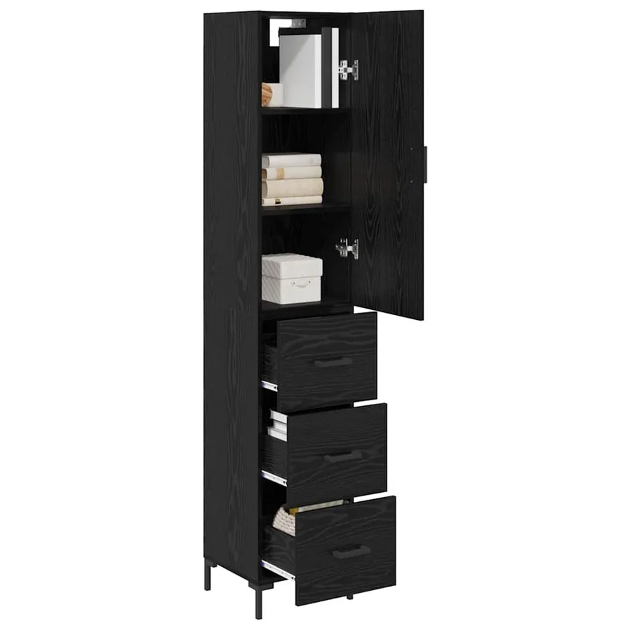 Haut Armoire Chêne noir 34,5 x 34 x 180 cm Bois d'ingénierie - 3