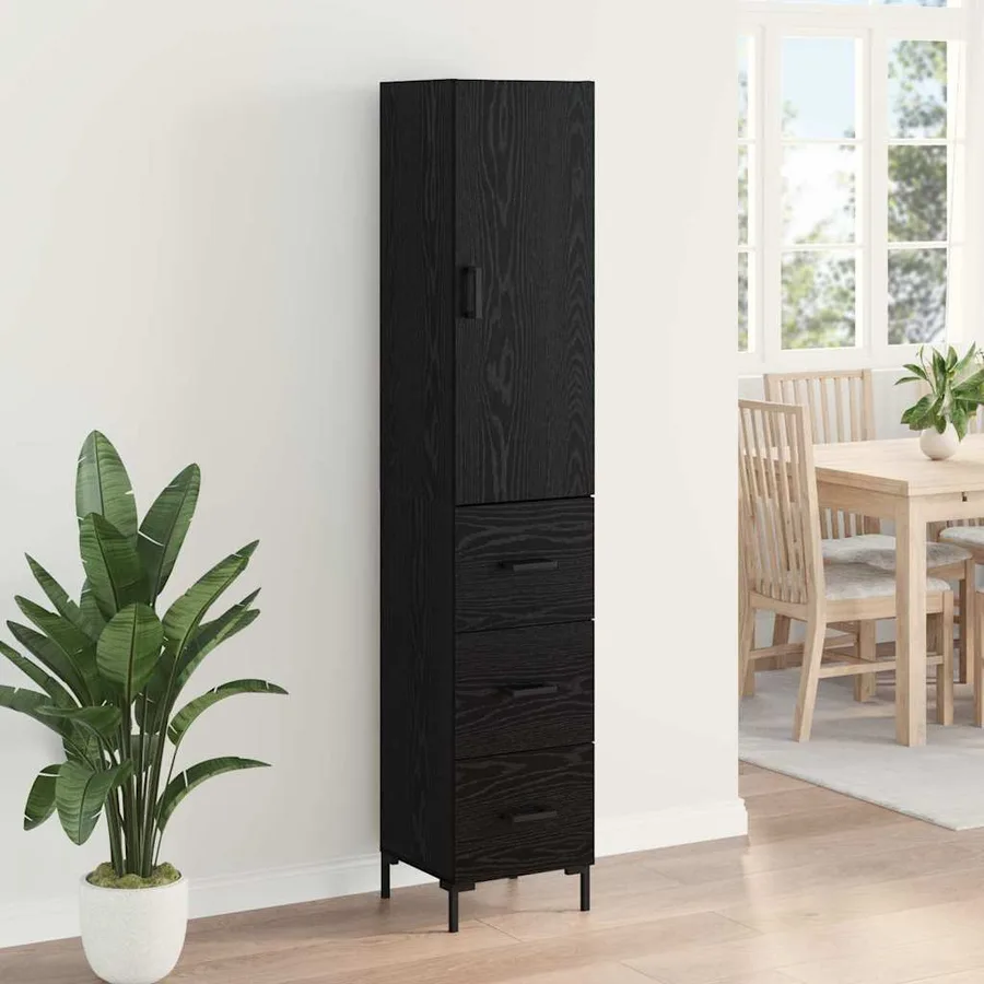Haut Armoire Chêne noir 34,5 x 34 x 180 cm Bois d'ingénierie - 4