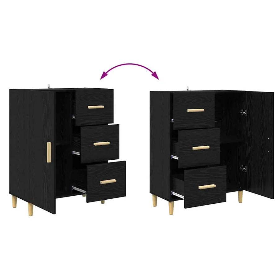 Haut Armoire Chêne noir 69,5 x 32,5 x 180 cm Bois d'ingénierie - 12