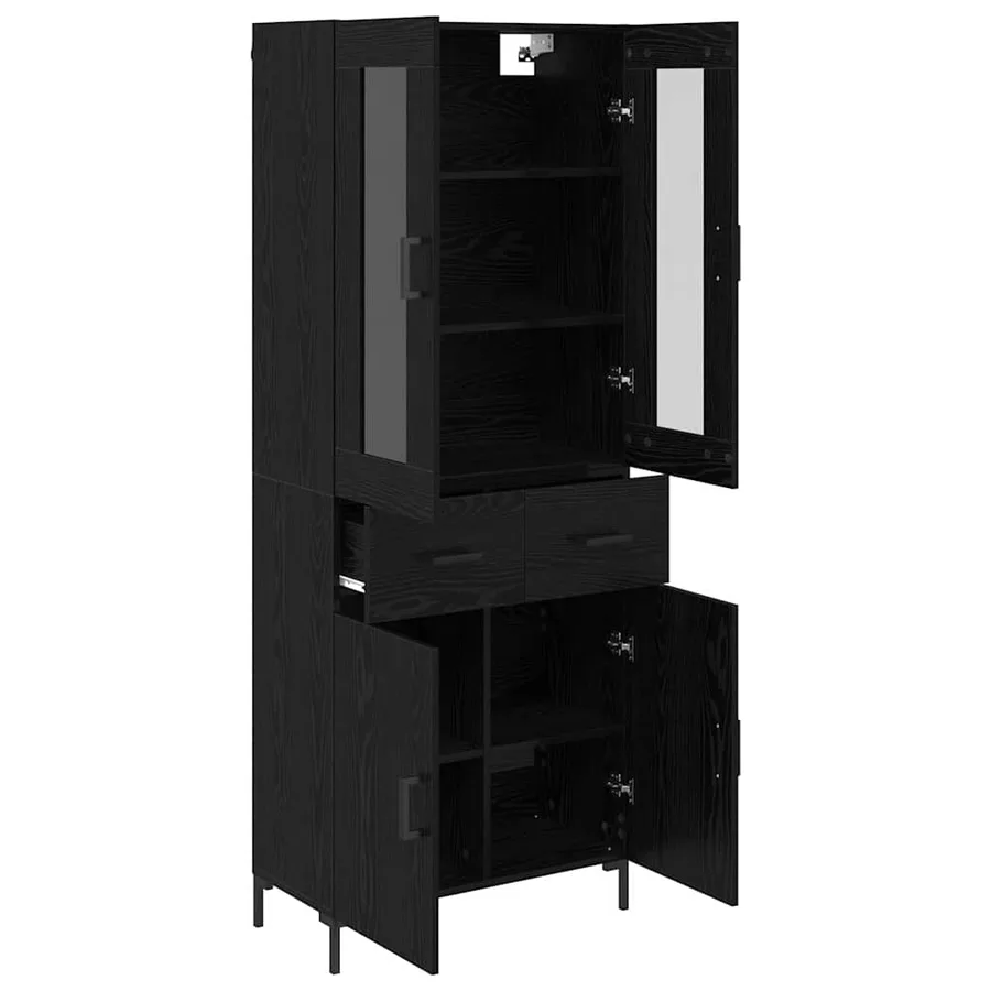 Haut Armoire avec tiroir 2 pcs Chêne noir Bois d'ingénierie - 5