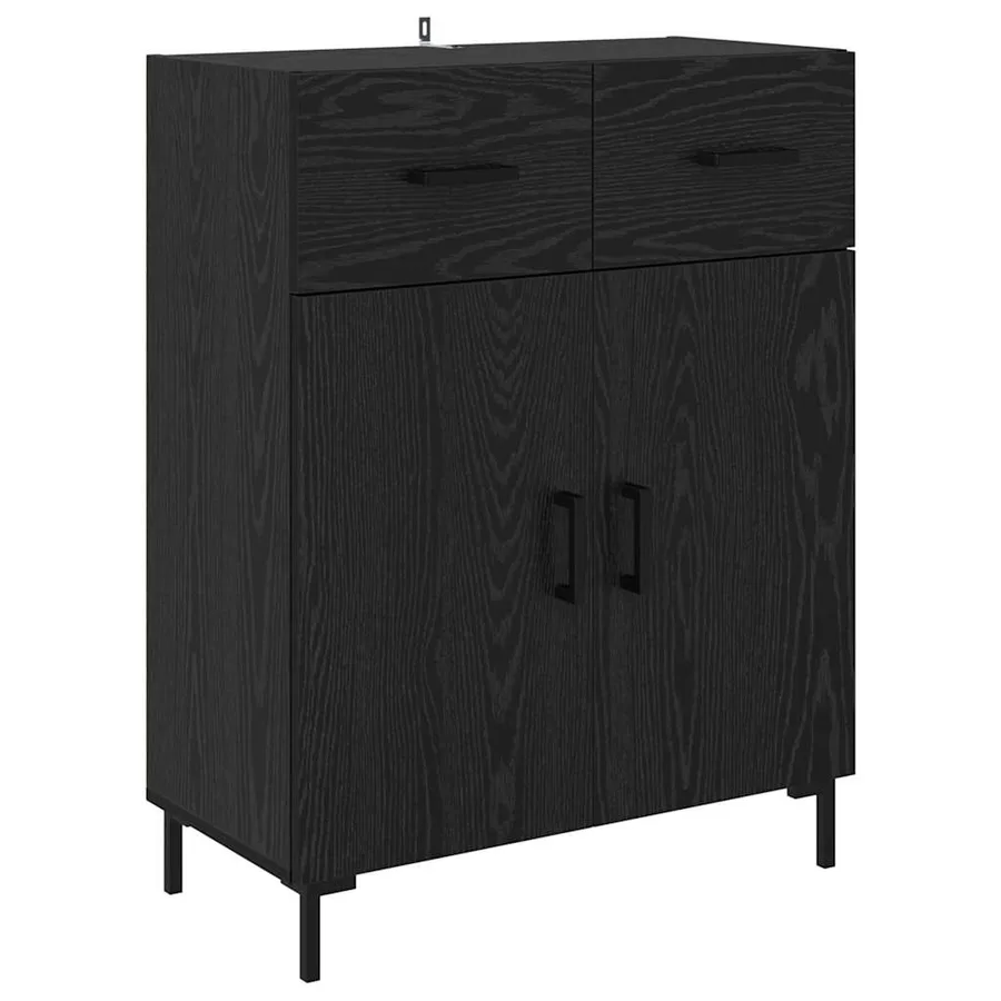 Haut Armoire avec tiroir 2 pcs Chêne noir Bois d'ingénierie - 6