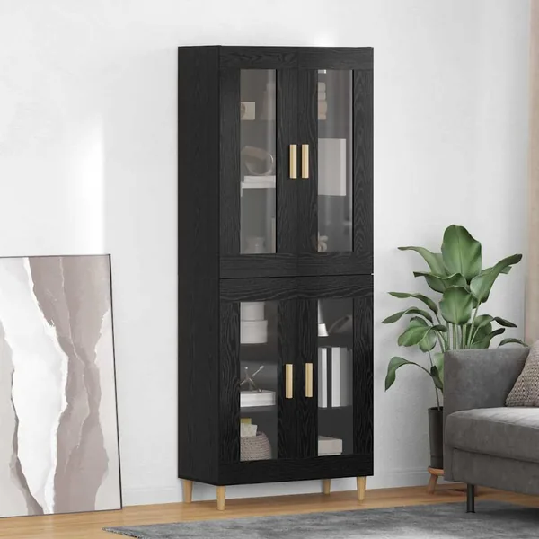 Haut Armoire Chêne noir 69,5 x 34 x 180 cm Bois d'ingénierie