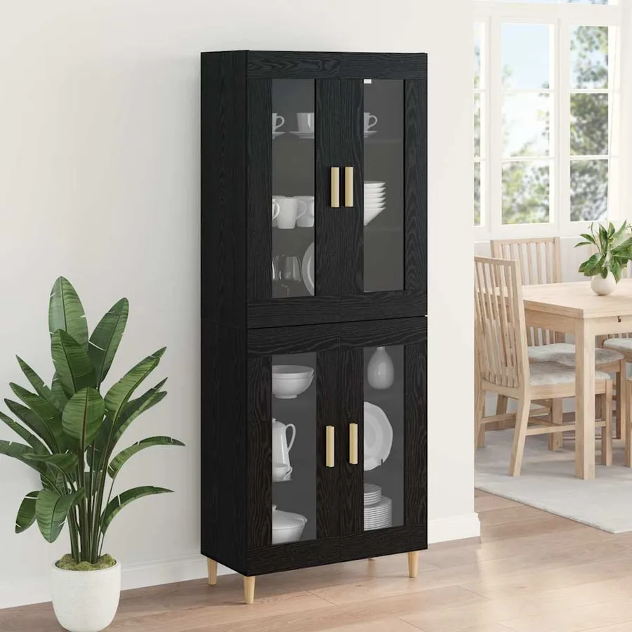 Haut Armoire Chêne noir 69,5 x 34 x 180 cm Bois d'ingénierie - 4