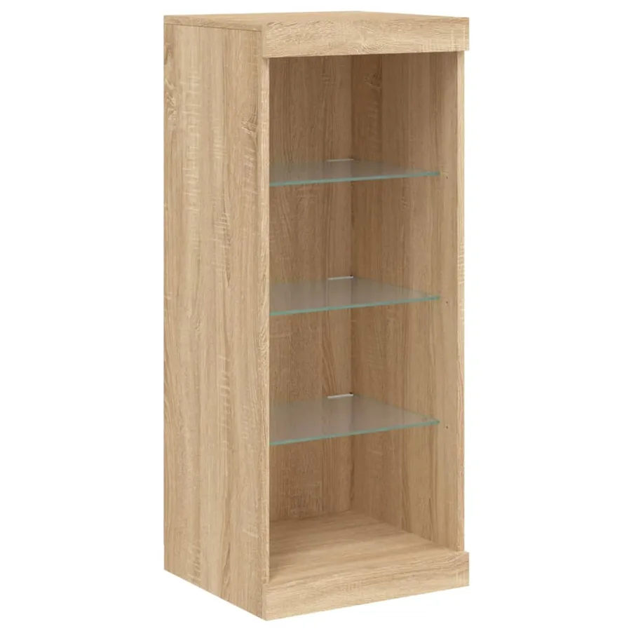 Buffet avec lumières LED chêne sonoma 162x37x100 cm - 9
