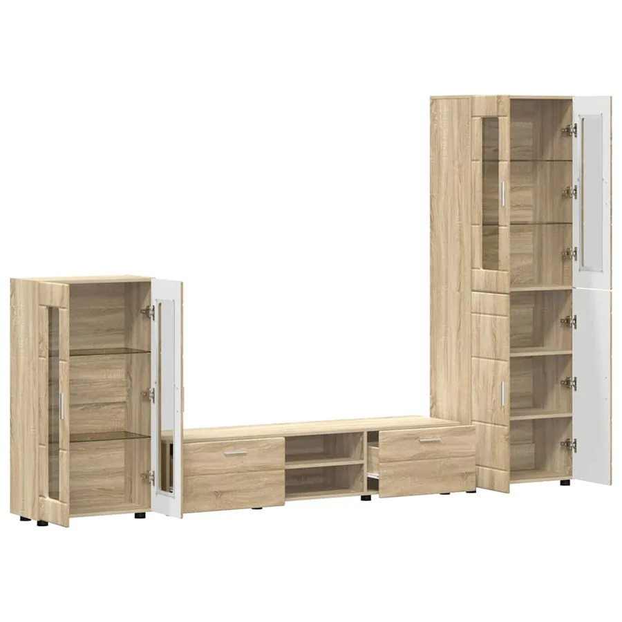 Ensemble meuble TV FLORIN 3 pcs Chêne Sonoma Bois d'ingénierie - 5