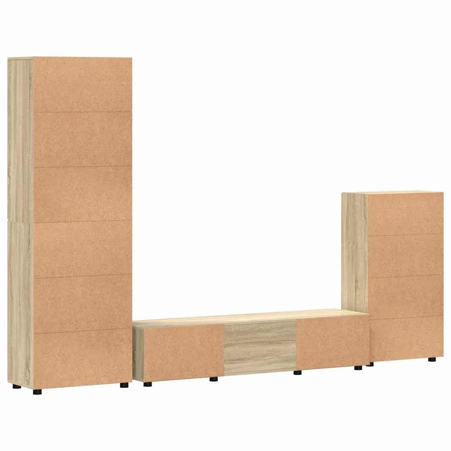 Ensemble meuble TV FLORIN 3 pcs Chêne Sonoma Bois d'ingénierie - 8