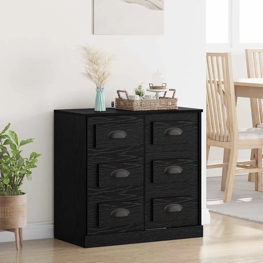 Buffet Chêne noir 70 x 35,5 x 67,5 cm Bois d'ingénierie