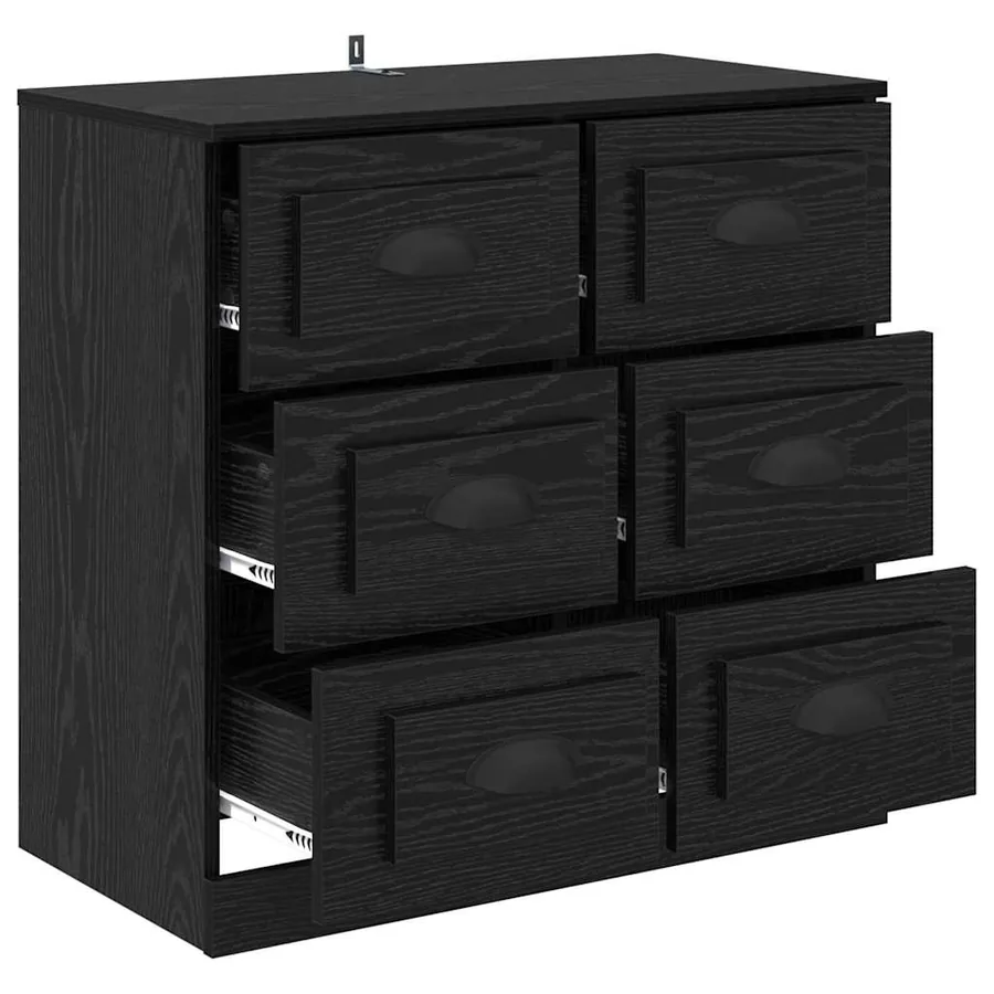 Buffet Chêne noir 70 x 35,5 x 67,5 cm Bois d'ingénierie - 5