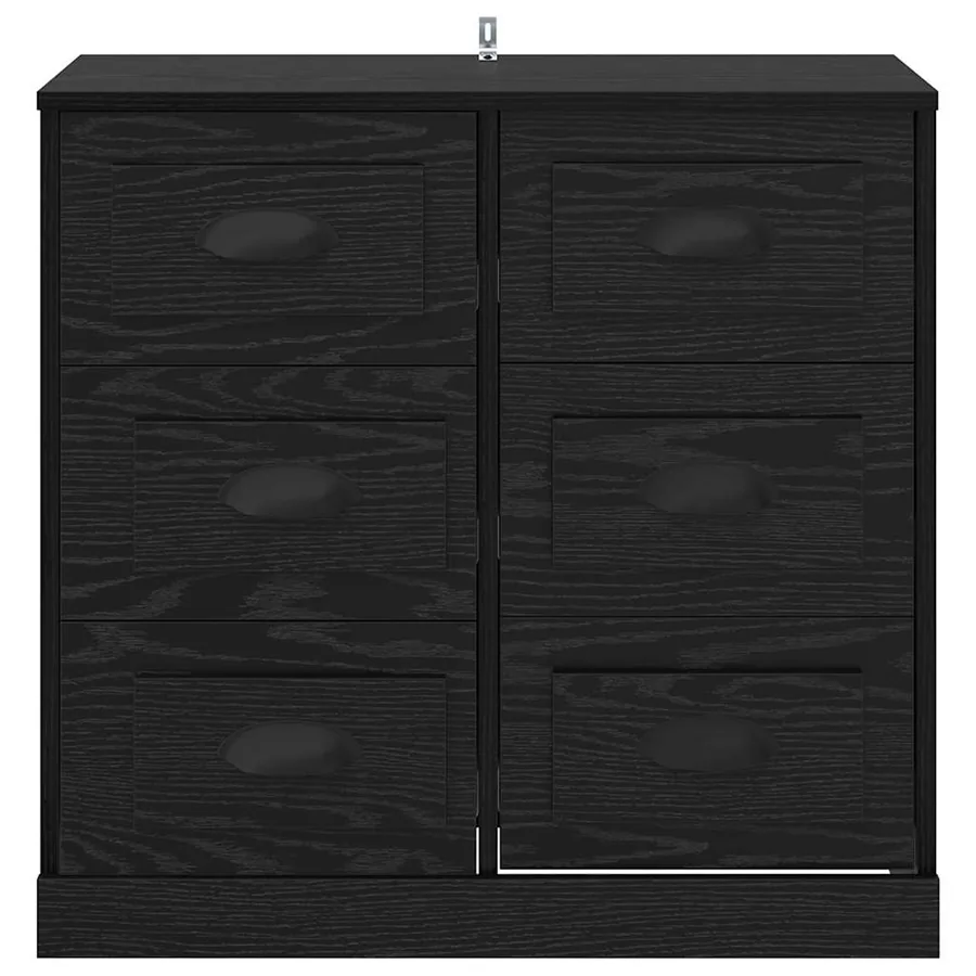 Buffet Chêne noir 70 x 35,5 x 67,5 cm Bois d'ingénierie - 6