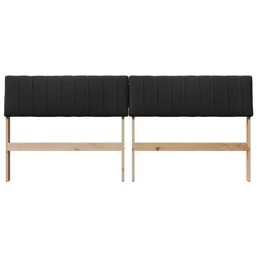 Tête de lit capitonnée Noir 180 cm Pin massif - 4