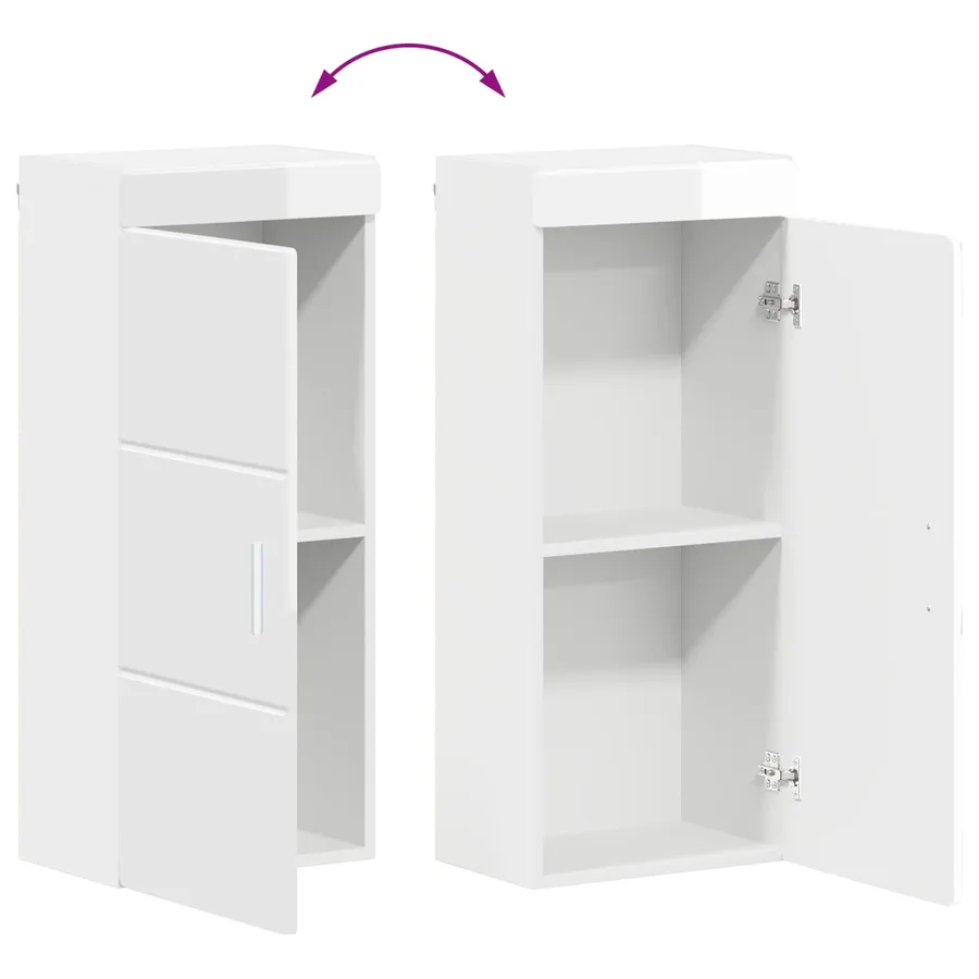 Armoire murale de salle de bain avec porte TULUM Blanc brillant - 12