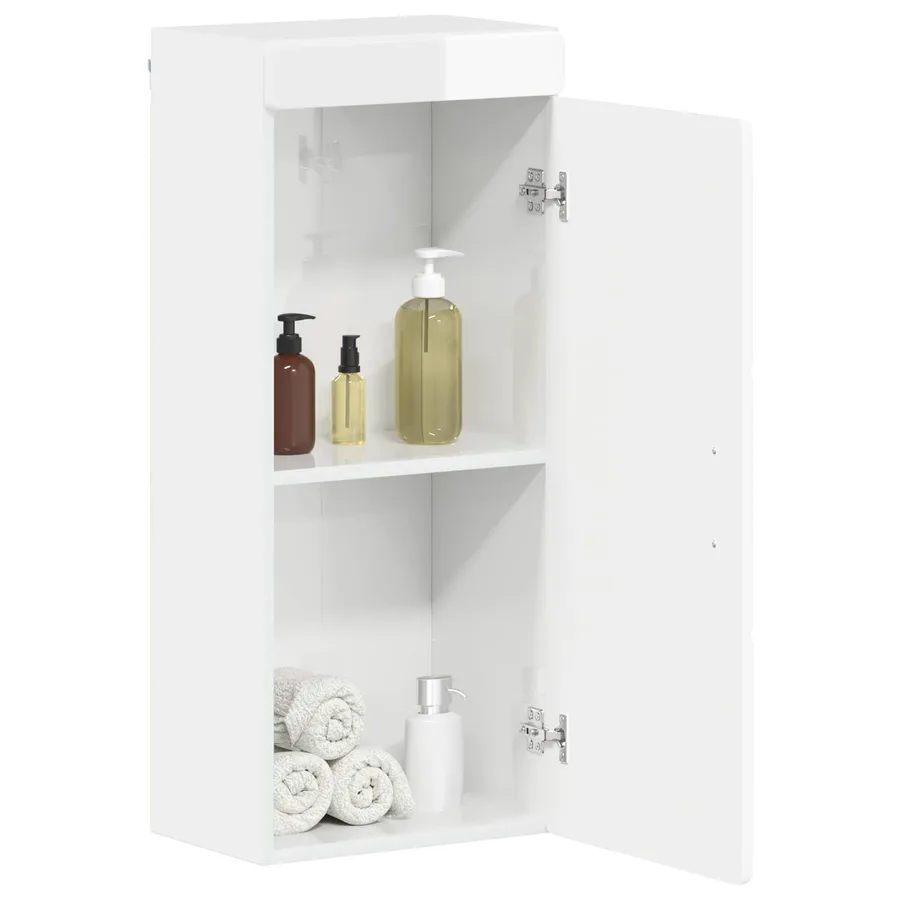 Armoire murale de salle de bain avec porte TULUM Blanc brillant - 3