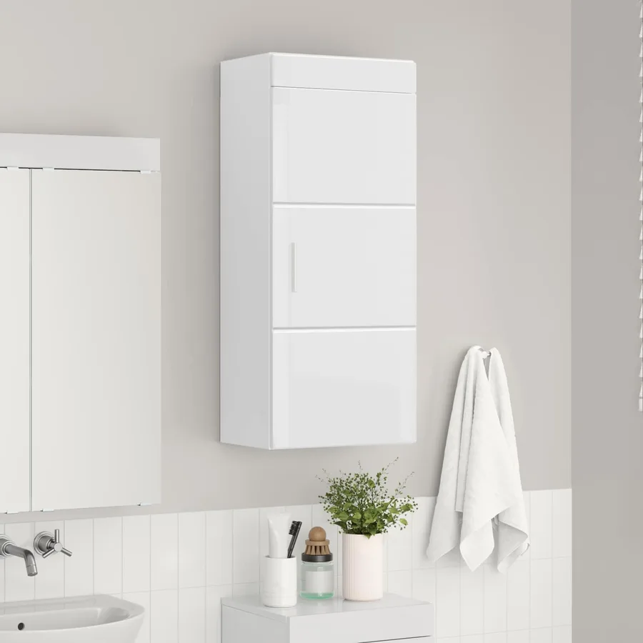 Armoire murale de salle de bain avec porte TULUM Blanc brillant - 4