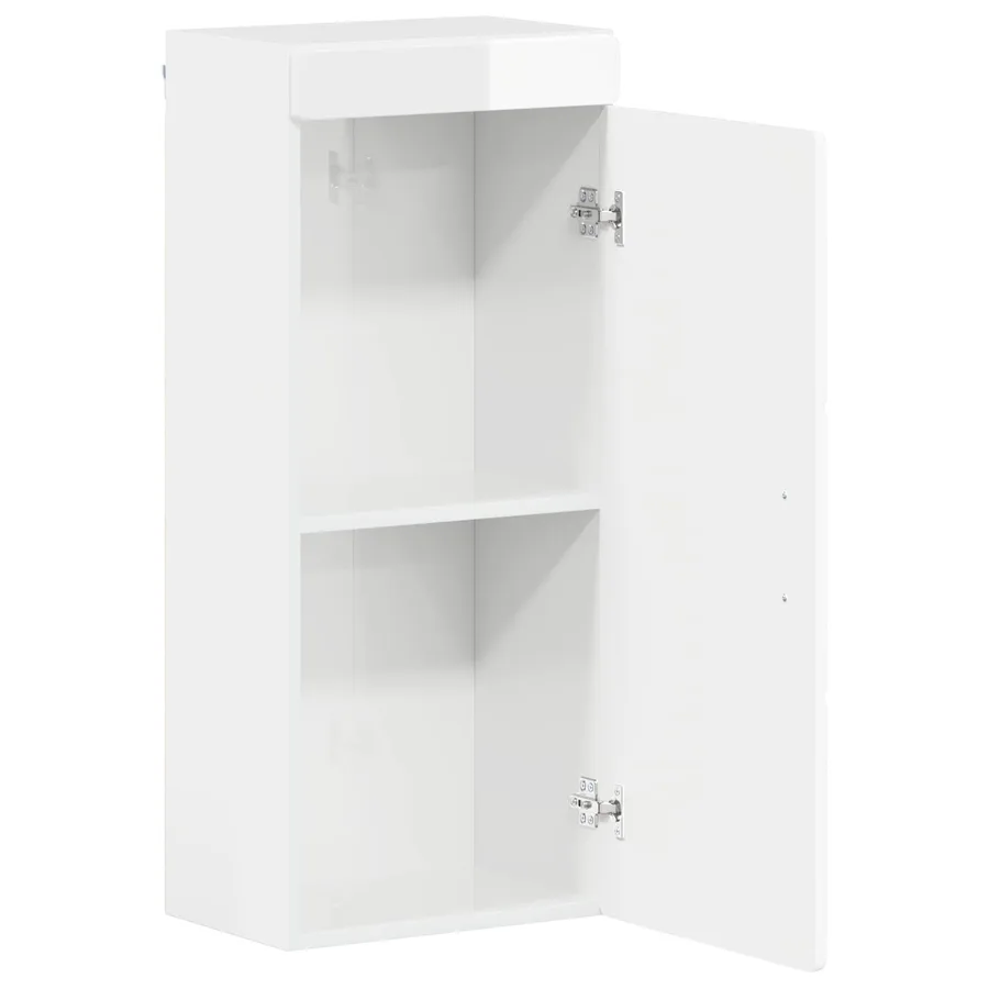 Armoire murale de salle de bain avec porte TULUM Blanc brillant - 5