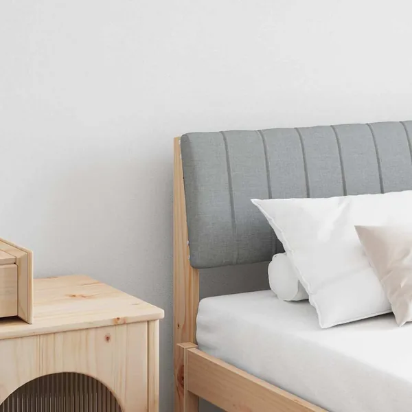 Tête de lit capitonnée Gris clair 180 cm Pin massif