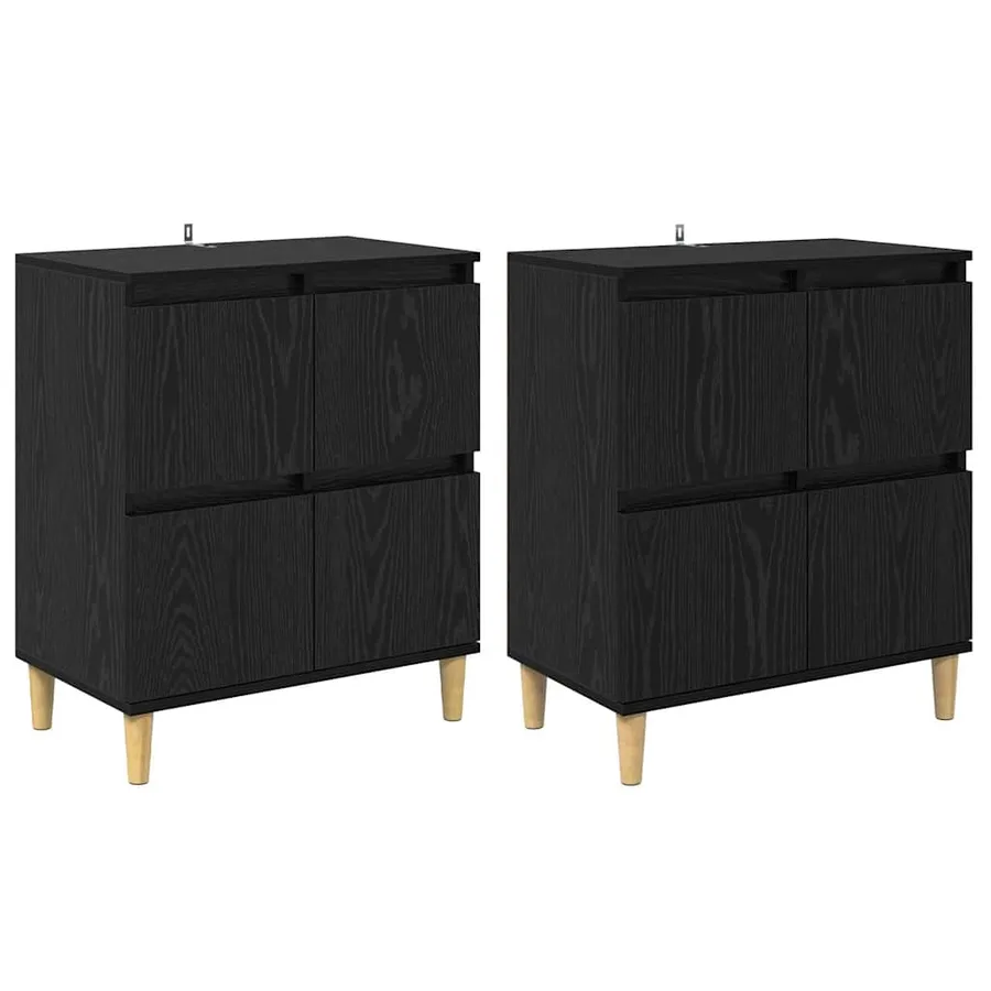 Buffets 2 pcs Chêne noir 60 x 35 x 70 cm Bois d'ingénierie - 2