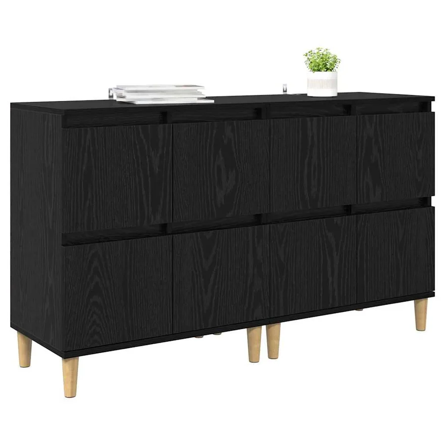 Buffets 2 pcs Chêne noir 60 x 35 x 70 cm Bois d'ingénierie - 3