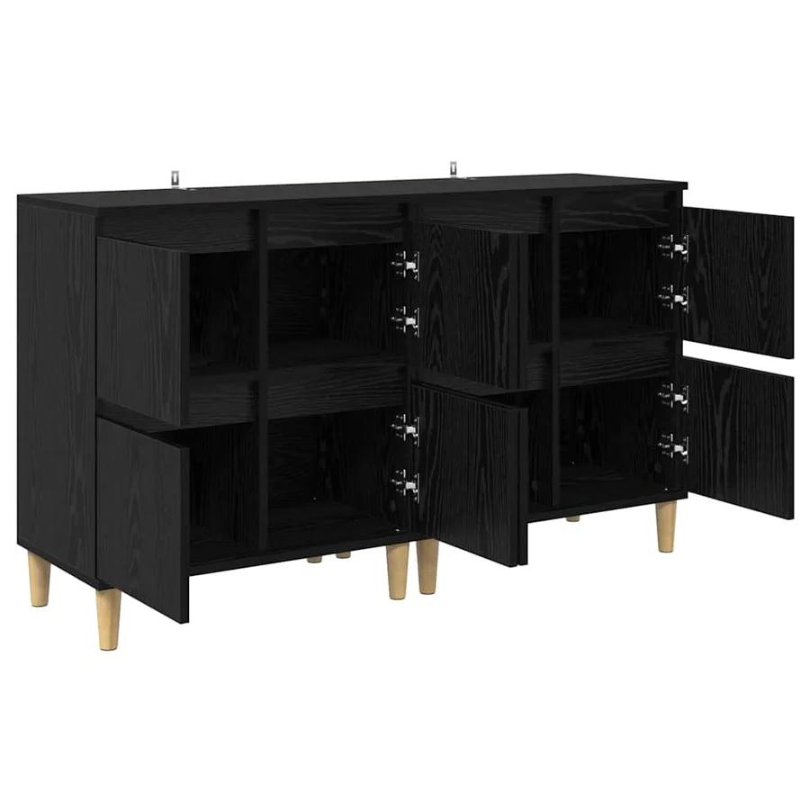 Buffets 2 pcs Chêne noir 60 x 35 x 70 cm Bois d'ingénierie - 6