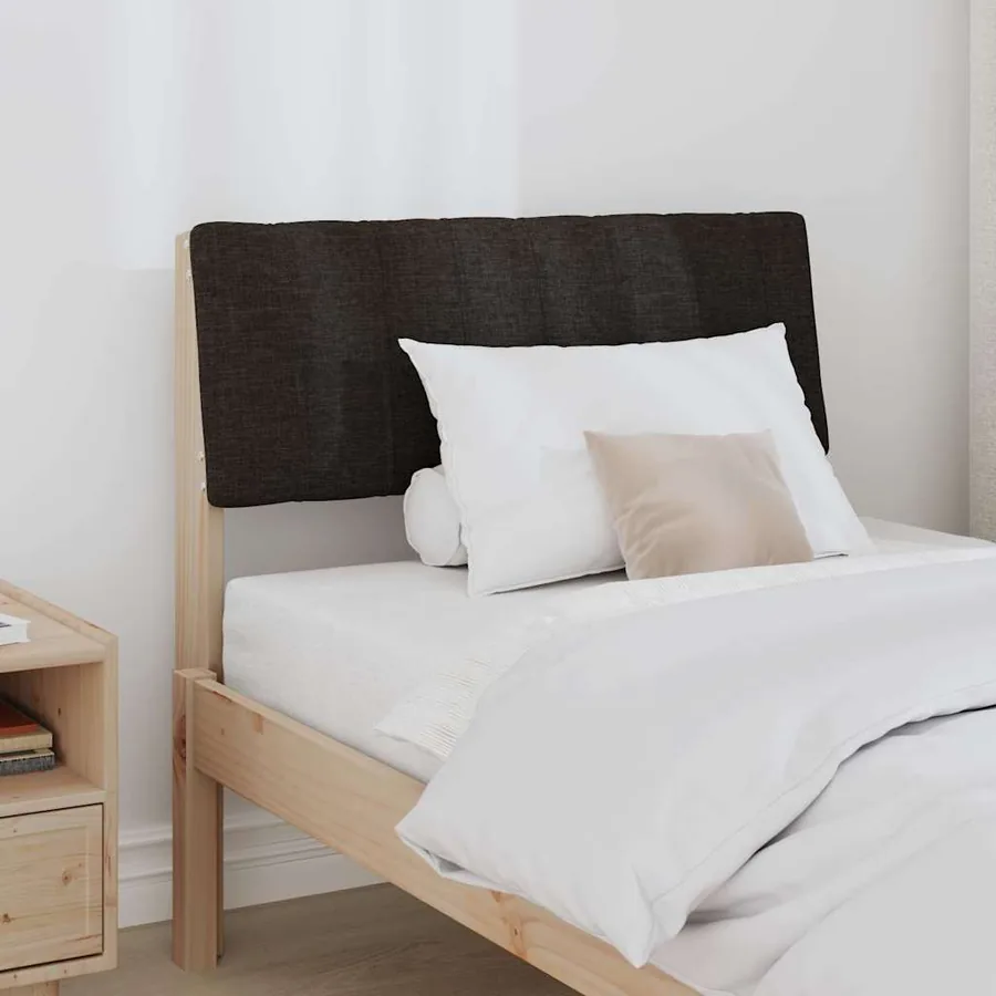 Tête de lit capitonnée Noir 80 cm Pin massif - 3