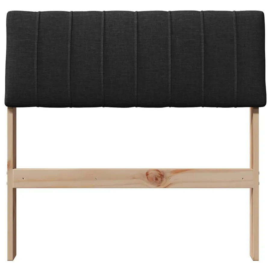 Tête de lit capitonnée Noir 80 cm Pin massif - 4