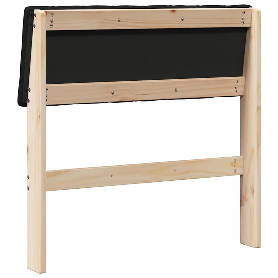 Tête de lit capitonnée Noir 80 cm Pin massif - 6