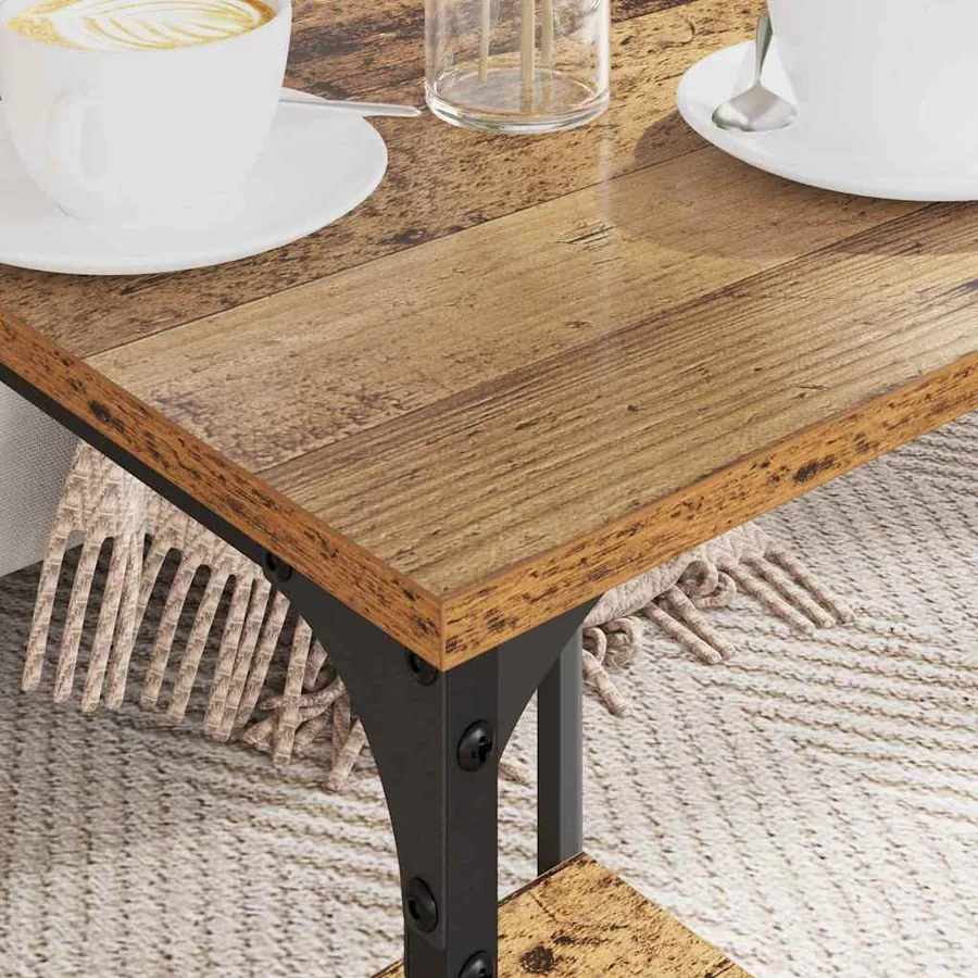 Table basse Bois Ancien 40 x 40 x 55 cm Bois d'ingénierie - 4