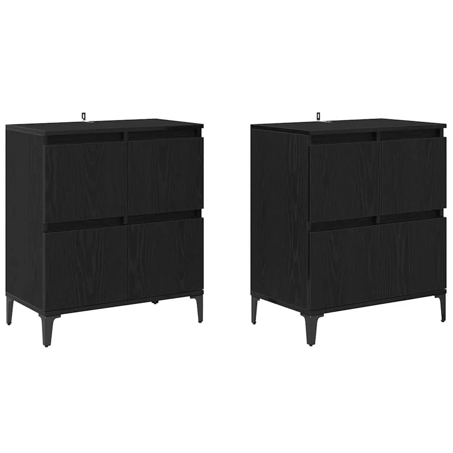 Buffets 2 pcs Chêne noir 60 x 35 x 70 cm Bois d'ingénierie - 2