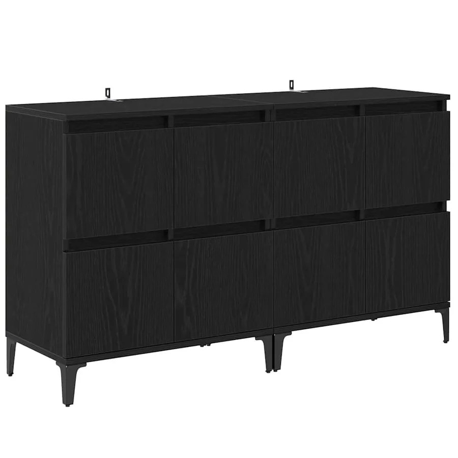 Buffets 2 pcs Chêne noir 60 x 35 x 70 cm Bois d'ingénierie - 5