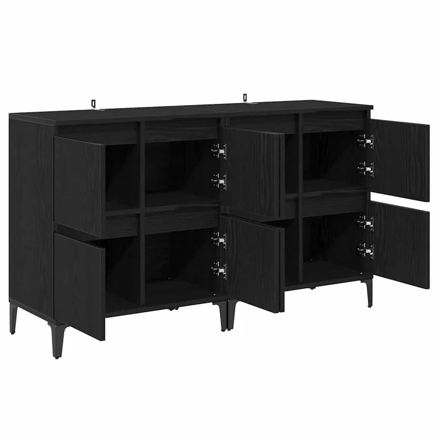 Buffets 2 pcs Chêne noir 60 x 35 x 70 cm Bois d'ingénierie - 6