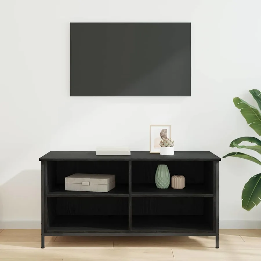 Meuble TV Chêne noir 100 x 40 x 50 cm Bois d'ingénierie - 4
