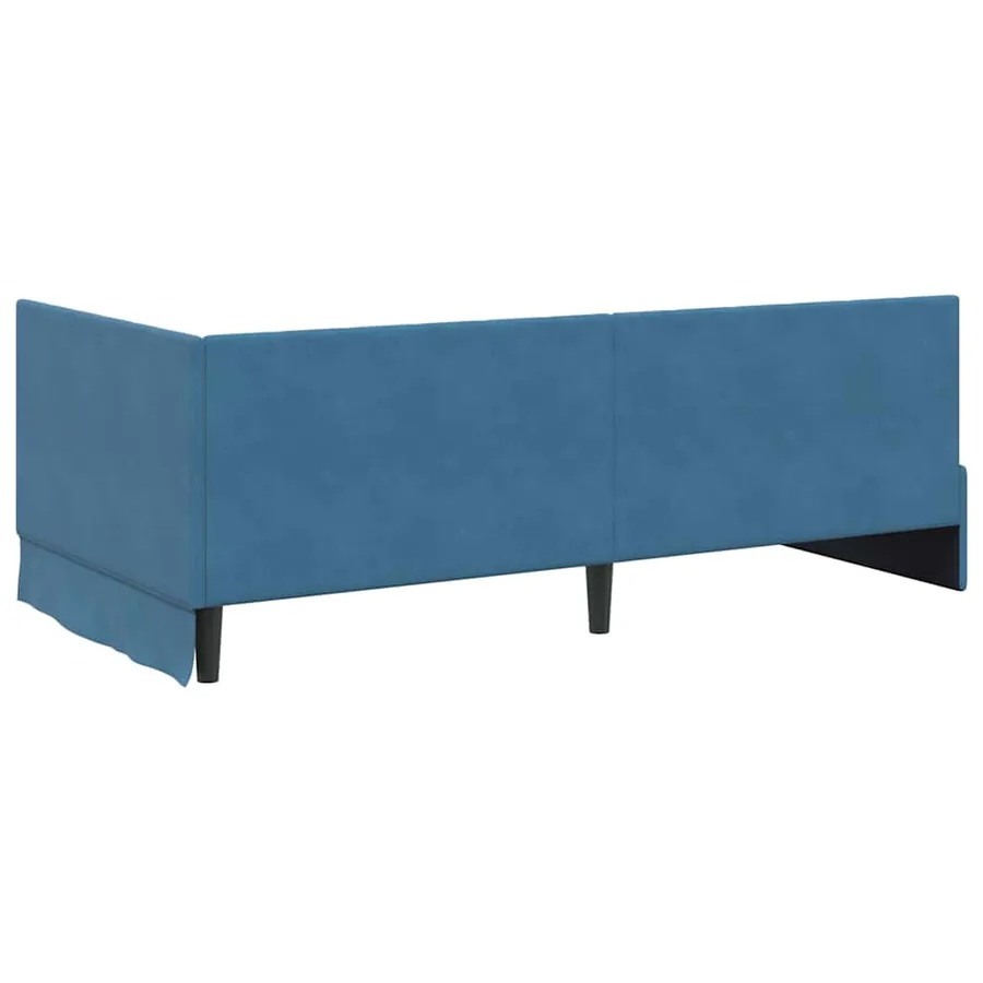 Cadre de lit d'angle avec matelas 2 pcs Bleu Velours - 9