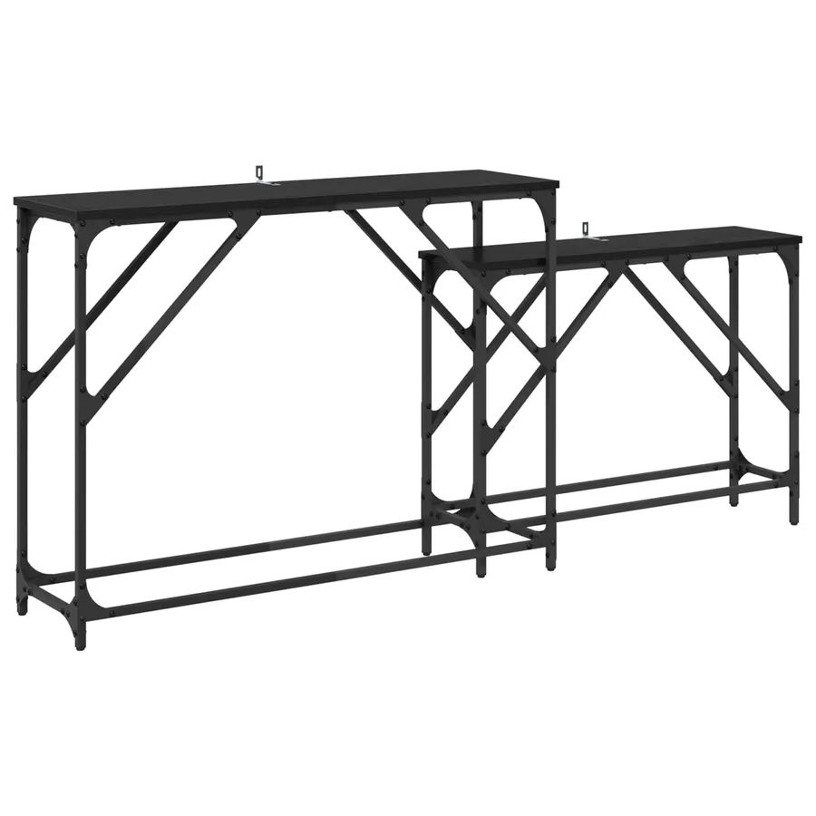 Table console 2 pcs Chêne noir 100 x 28 x 75 cm - 2