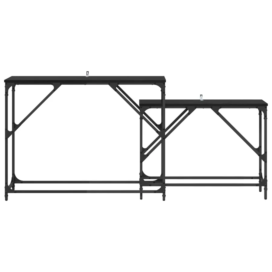Table console 2 pcs Chêne noir 100 x 28 x 75 cm - 5
