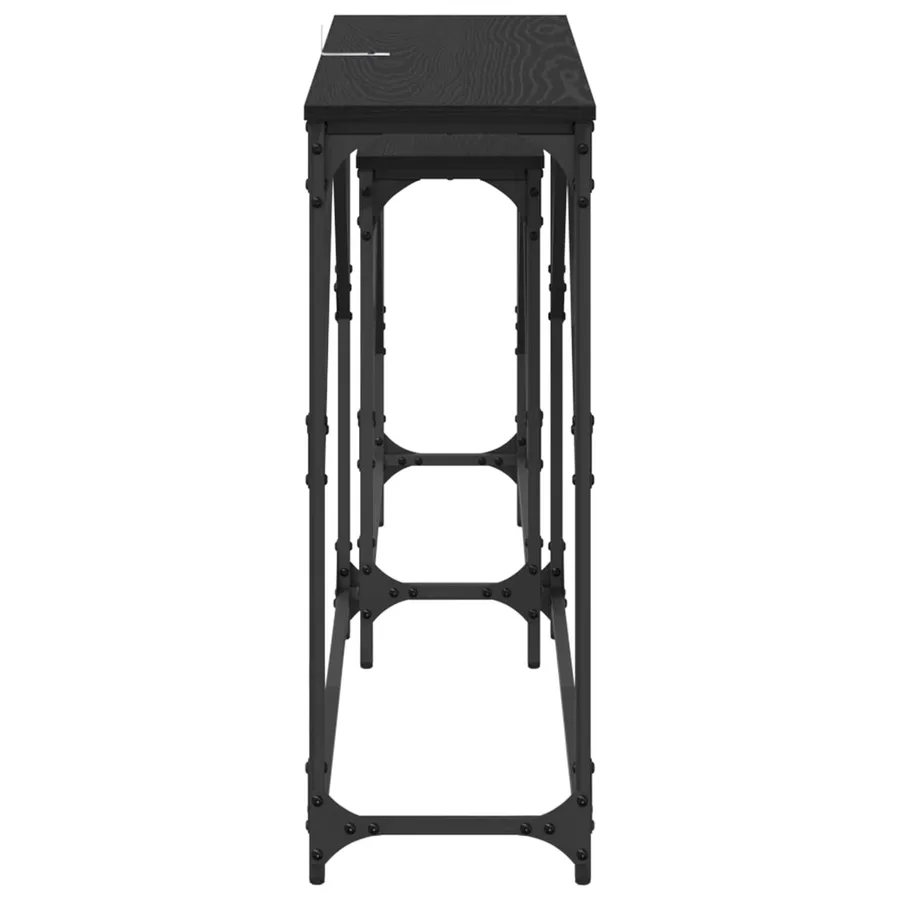 Table console 2 pcs Chêne noir 100 x 28 x 75 cm - 6