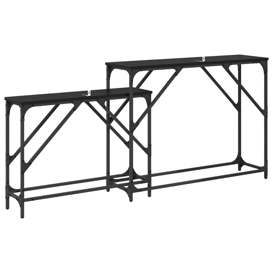 Table console 2 pcs Chêne noir 100 x 28 x 75 cm - 7