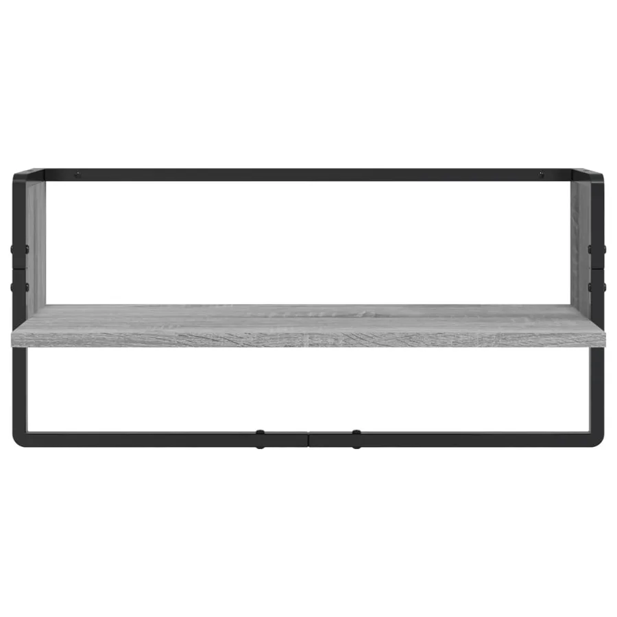 Ensemble d'étagères murales avec barres 4 pcs sonoma gris - 9