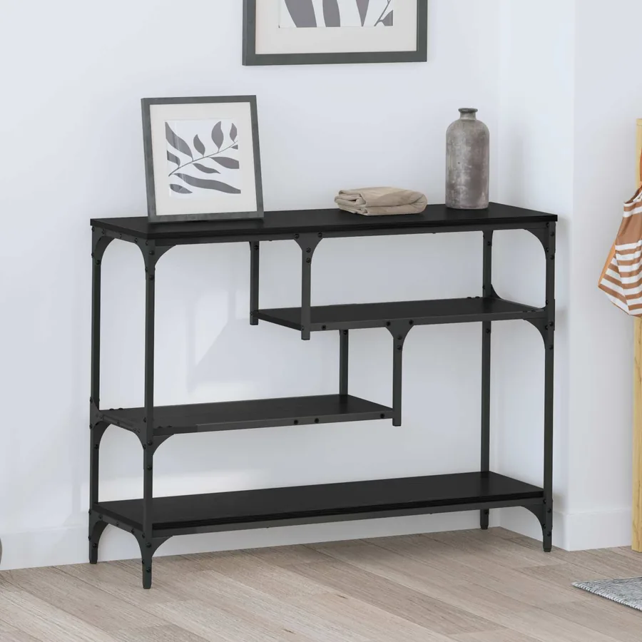 Table console Chêne noir 100 x 30 x 75 cm Bois d'ingénierie