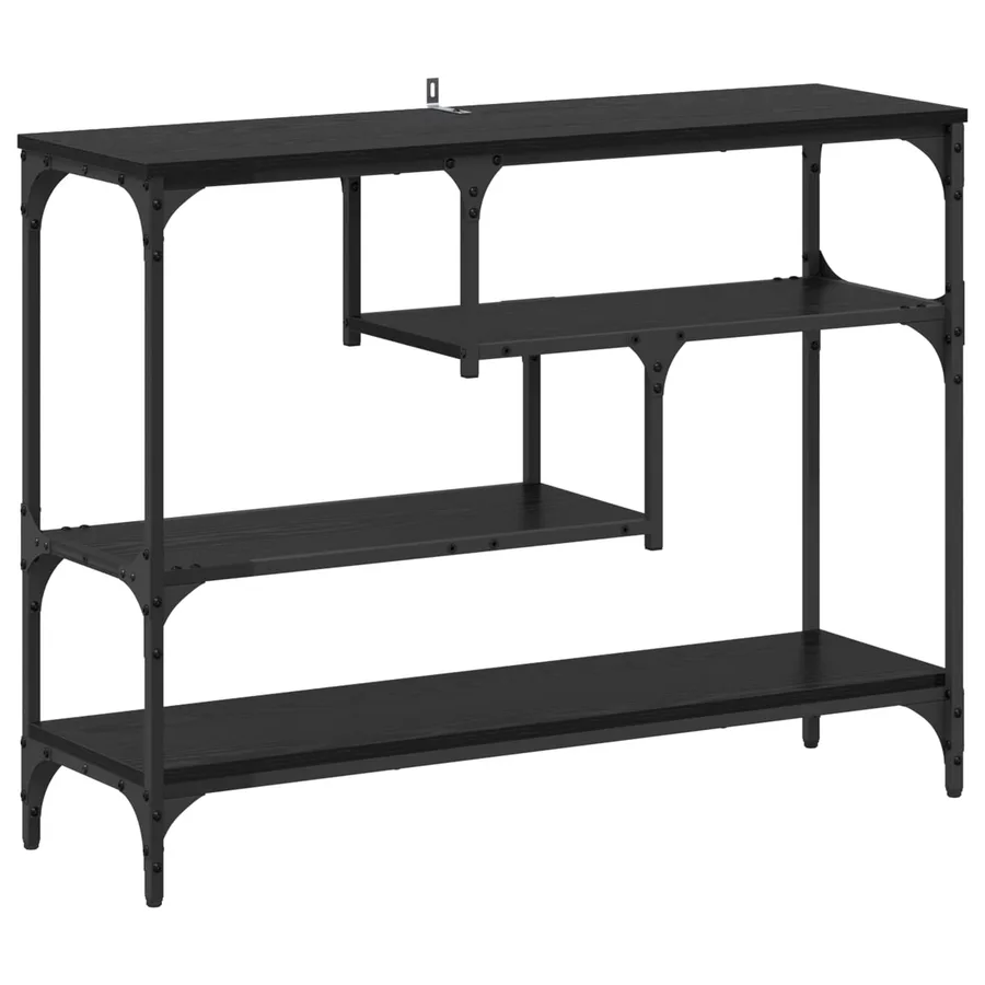 Table console Chêne noir 100 x 30 x 75 cm Bois d'ingénierie - 2
