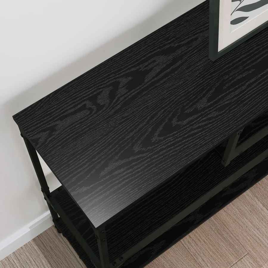 Table console Chêne noir 100 x 30 x 75 cm Bois d'ingénierie - 4