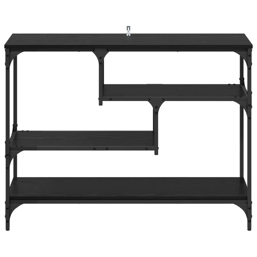 Table console Chêne noir 100 x 30 x 75 cm Bois d'ingénierie - 5