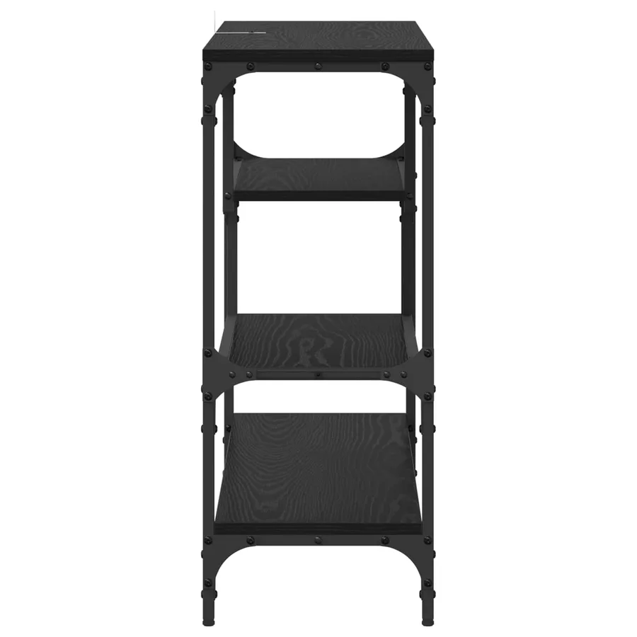 Table console Chêne noir 100 x 30 x 75 cm Bois d'ingénierie - 6