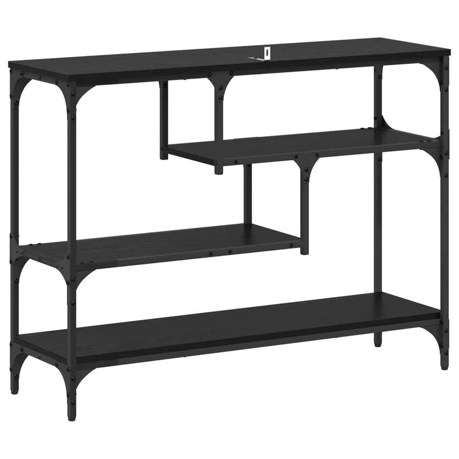 Table console Chêne noir 100 x 30 x 75 cm Bois d'ingénierie - 7