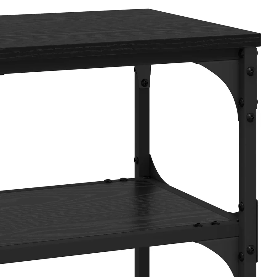 Table console Chêne noir 100 x 30 x 75 cm Bois d'ingénierie - 9