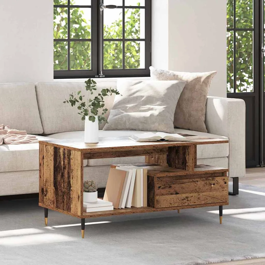 Table basse Bois ancien 90 x 49 x 45 cm Bois d'ingénierie