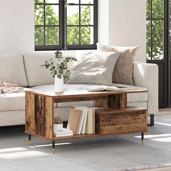 Table basse Bois ancien 90 x 49 x 45 cm Bois d'ingénierie
