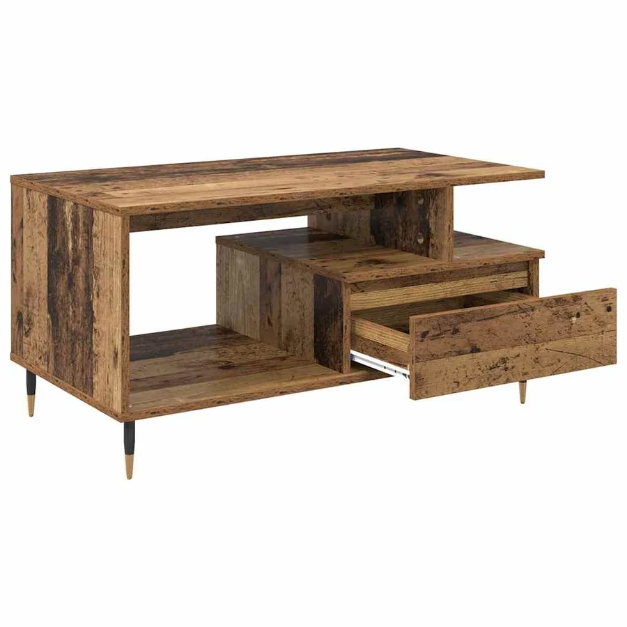 Table basse Bois ancien 90 x 49 x 45 cm Bois d'ingénierie - 5