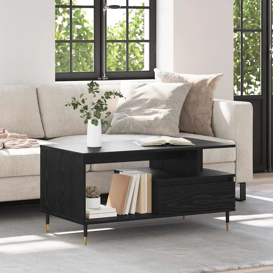 Table basse Chêne noir 90 x 49 x 45 cm Bois d'ingénierie