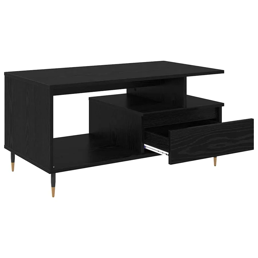 Table basse Chêne noir 90 x 49 x 45 cm Bois d'ingénierie - 5