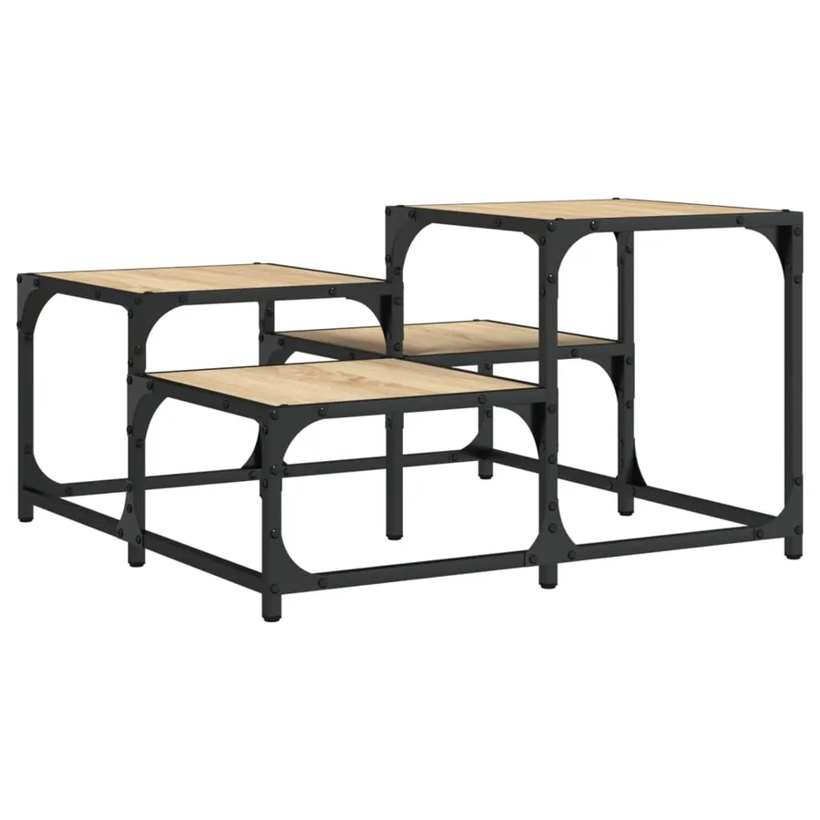 Table basse chêne sonoma 68x68x40 cm bois d'ingénierie - 2