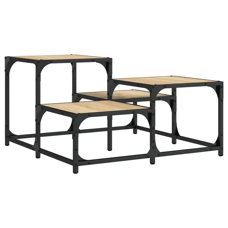 Table basse chêne sonoma 68x68x40 cm bois d'ingénierie - 6